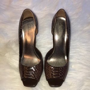 Brown high heels